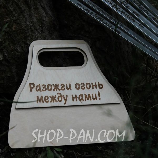 Веер для раздувания огня деревянный с вашей надписю SP00690 фото