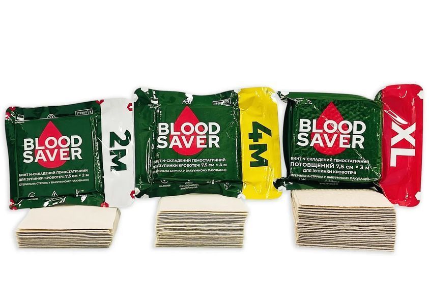 Бинт гемостатический BLOOD SAVER 7.5см&times;300см XL для остановки кровотечения BS3 фото