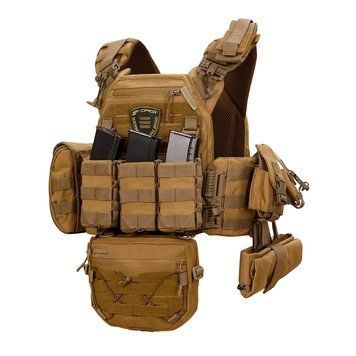 Плитоноска Warmor gen.3 Pro Max. Система швидкого скидання. 7 підсумок. Койот 4054 фото