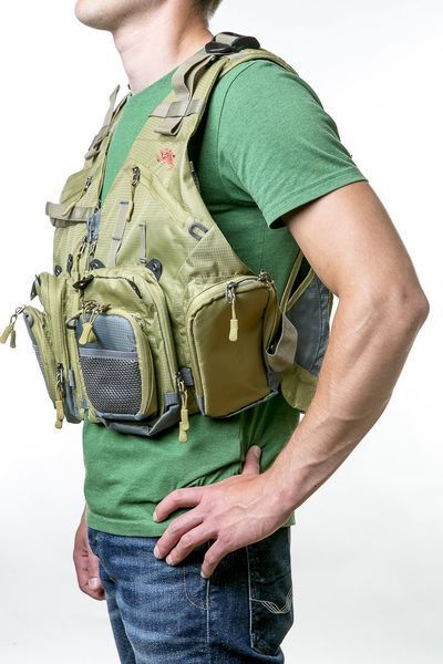Жилет Tramp Angler рибальський розвантажувальний олива, Зелений L/XL TRFB-006-L/XL фото