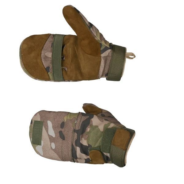 Тактические утепленные зимние варежки Softshell мультикам з-у117 фото