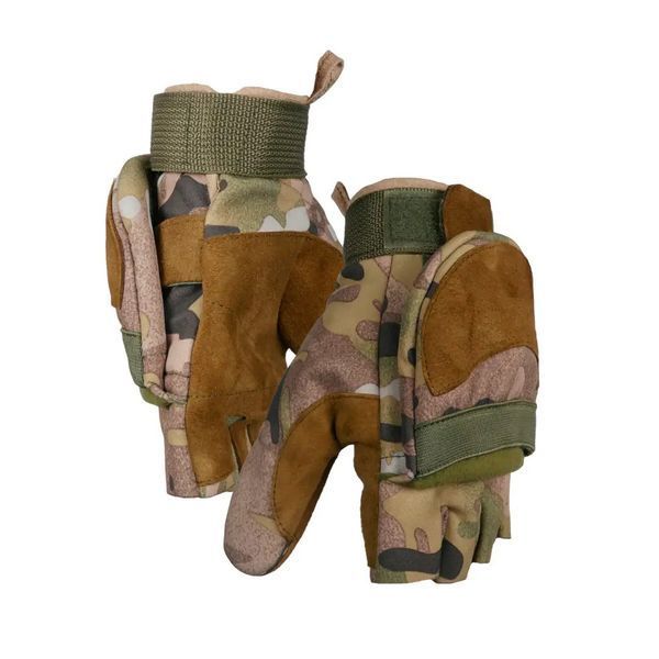 Тактические утепленные зимние варежки Softshell мультикам з-у117 фото