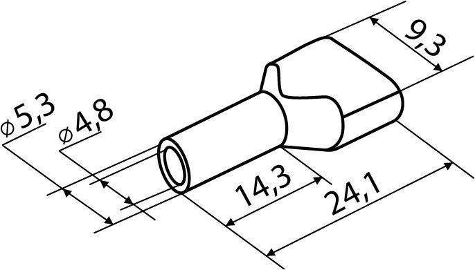 Наконечники трубчасті ТЕ 6,0-14 жовті (100шт) A0060120011 фото