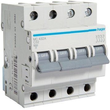 Автоматический выключатель AC Hager MCN432 4P 32A 220V MCN432 фото