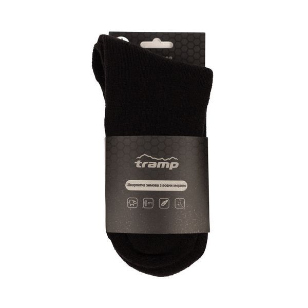 Носки зимние из шерсти мерино Tramp UTRUS-008-black, 41/43 UTRUS-008-black-41/43 фото