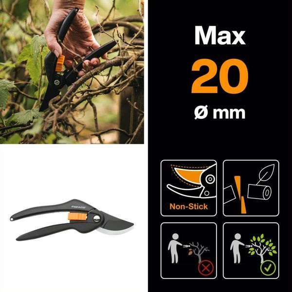 Площинний секатор Fiskars Single Step &trade; P26 111260 (1000567) 1000567 фото