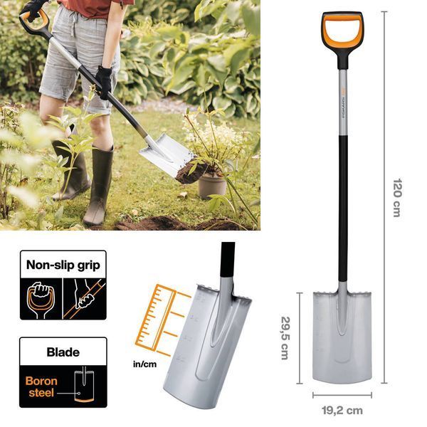 Лопата штикова пряма Fiskars Xact&trade; (1066730) 1066730 фото