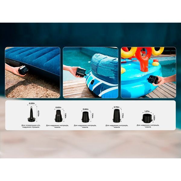 Портативний повітряний насос Flextail Evo Pump 3, 1000 л/хв, чорний EP3G1300-BK-i фото