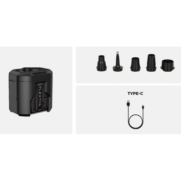 Портативний повітряний насос Flextail Evo Pump 3, 1000 л/хв, чорний EP3G1300-BK-i фото