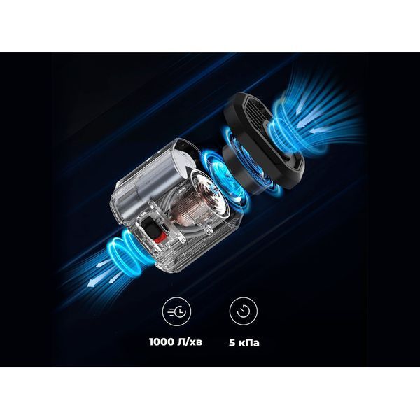 Портативний повітряний насос Flextail Evo Pump 3, 1000 л/хв, чорний EP3G1300-BK-i фото