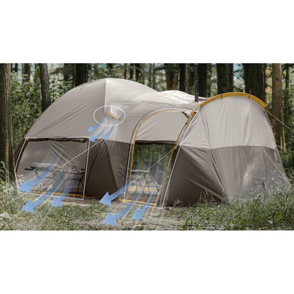 Намет шестимісний Naturehike, KOTA 6, CNK2450WS031, 75D, світло-коричневий 6927595760666 фото