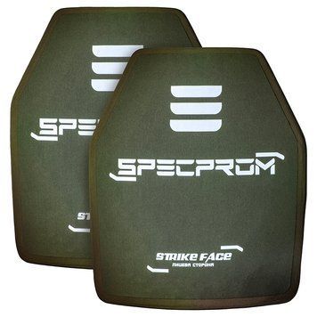 Комплект керамічних бронепліт SPECPROM CAP5-XL-B 5-го класу. Вага 3.38 кг. Розмір 27,5 на 33 см. Олива. 2 шт. (00000002808) 4386 фото
