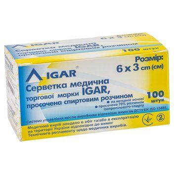 Серветка спиртова ТМ "IGAR" к.89 фото
