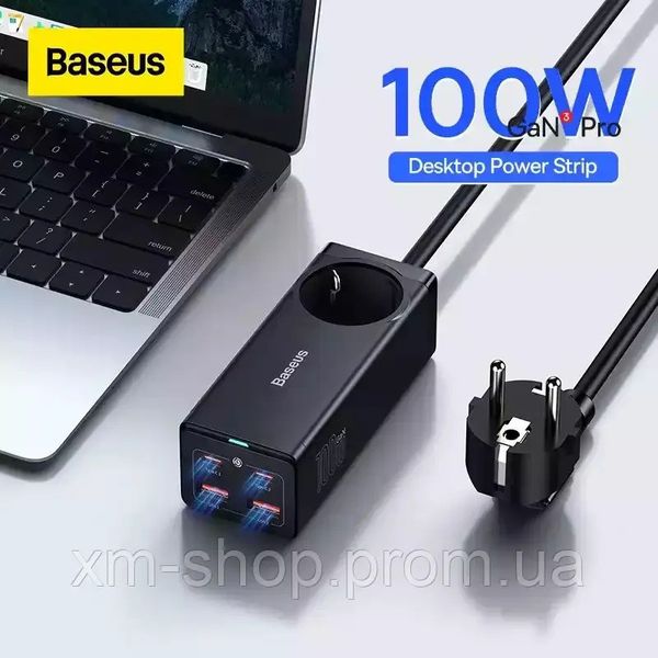 Сетевое зарядное устройство Baseus GaN3 Pro 100W с розеткой + кабель Type-C 100W (CCGAN100-1ACE) CCGAN100-1ACE фото