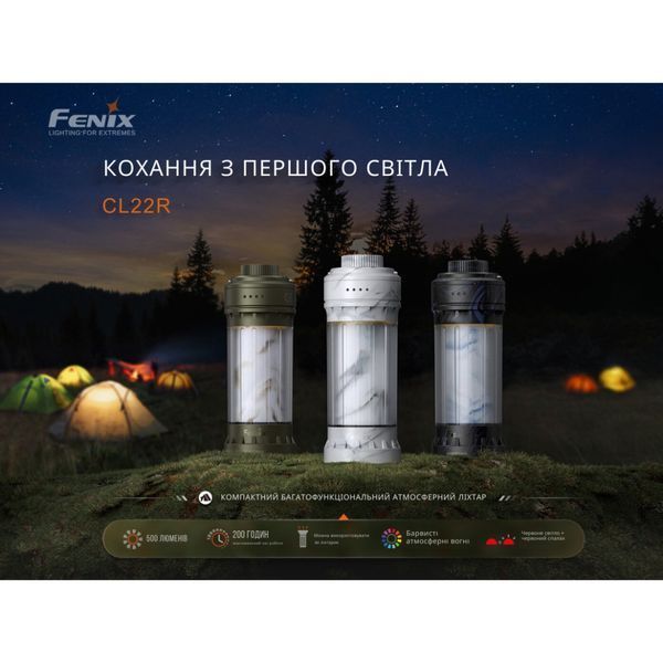 Ліхтар кемпінговий Fenix CL22R, темно-зелений CL22RGR фото