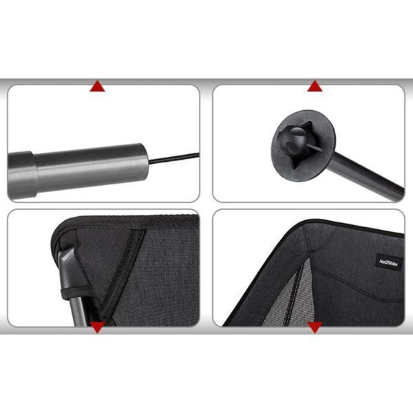 Стілець складаний Naturehike Stellaluna L04 CNK2450JJ015, розмір M, алюміній, чорний 6976023929939 фото