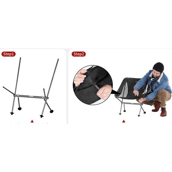 Стілець складаний Naturehike Stellaluna L04 CNK2450JJ015, розмір M, алюміній, чорний 6976023929939 фото