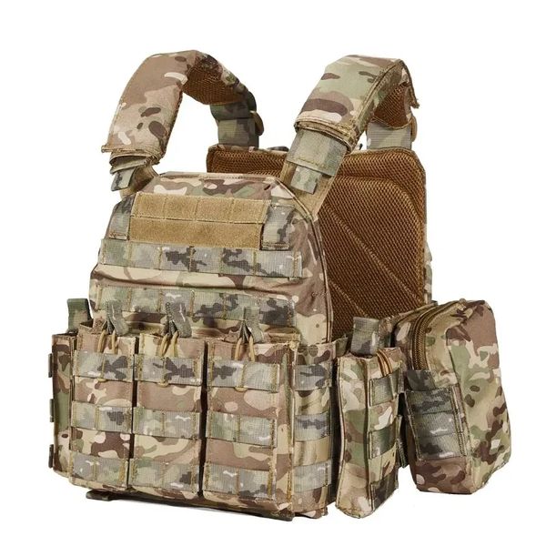 Плитоноска Yakeda VT-6031-6 полиэстэр 600D с системой MOLLE с подсумками Мультикам VT-6031-CP фото