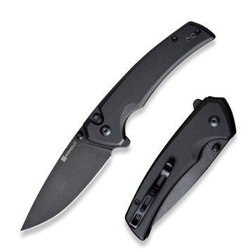 Ніж складаний туристичний Sencut Serene, (8.8 см) D2 / Aluminum чорний S21022B-1 фото