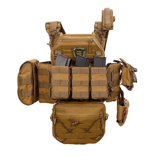 Плитоноска Warmor gen.3 Pro Max XL Койот. Система швидкого скидання. 7 підсумок. (Великого розміру) 4086 фото