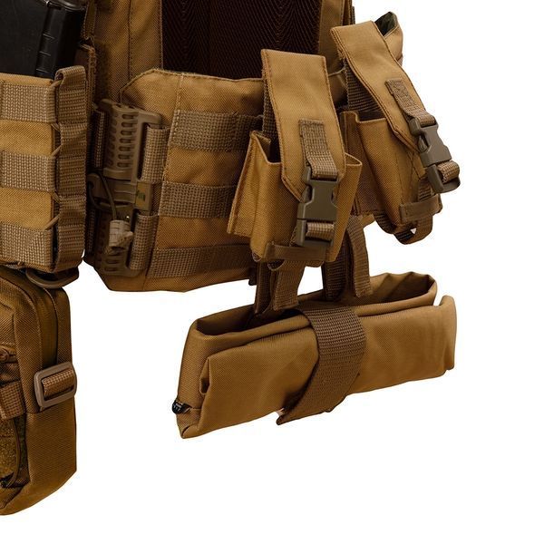 Плитоноска Warmor gen.3 Pro Max XL Койот. Система швидкого скидання. 7 підсумок. (Великого розміру) 4086 фото