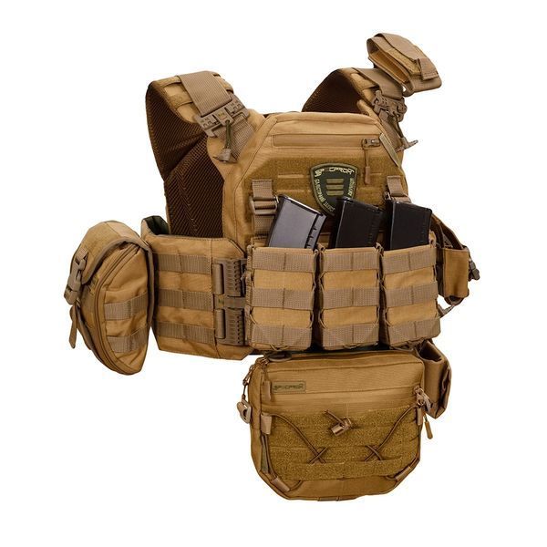 Плитоноска Warmor gen.3 Pro Max XL Койот. Система швидкого скидання. 7 підсумок. (Великого розміру) 4086 фото