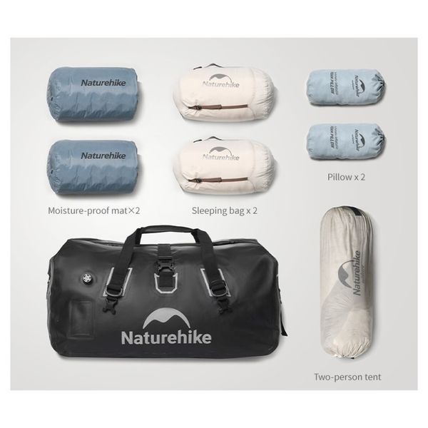 Водонепроницаемая дорожная сумка Naturehike CNK2450XB015, 90 л, черная 6975641883753 фото