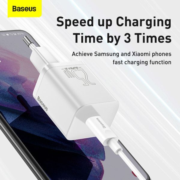 Сетевое зарядное устройство Baseus Super Si Quick Charger 25W + кабель Type-C 3A (TZCCSUP-L01) TZCCSUP-L01 фото