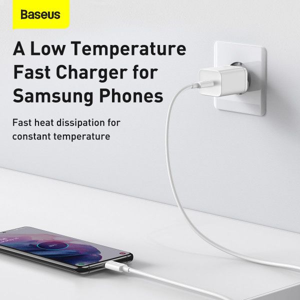 Мережевий зарядний пристрій Baseus Super Si Quick Charger 25W + кабель Type-C 3A (TZCCSUP-L01) TZCCSUP-L01 фото