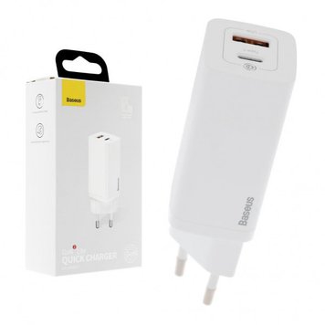 Сетевое зарядое устройство Baseus GaN2 Lite Quick Charger 65W (1 Type-C + 1 USB) (CCGAN2L-E02) CCGAN2L-E02 фото