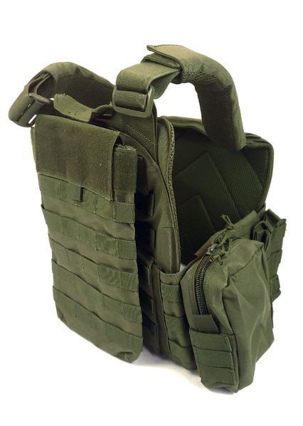 Плитоноска Yakeda VT-6031-6 полиэстэр 600D с системой MOLLE с подсумками Олива арт.054 фото