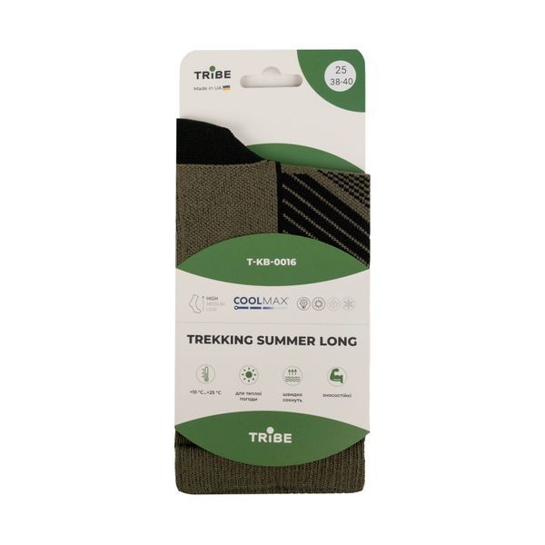 Шкарпетки Tribe Trekking Summer Long T-KB-0016-olive, 44-46 T-KB-0016-olive-44-46 фото