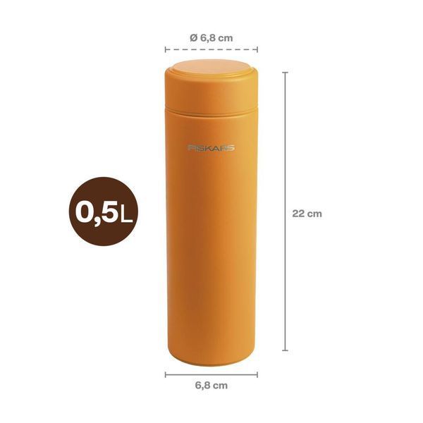 Термос Fiskars On-the-go 0.5 л, цвет оранжевый (1078698) 1078698 фото