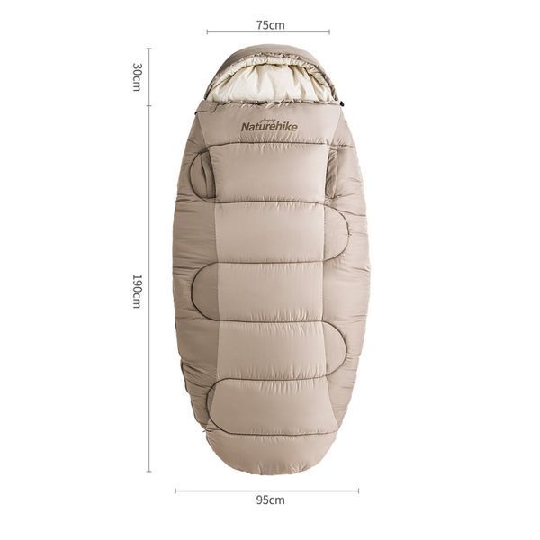 Спальный мешок овальный Naturehike PS300 CNK2350WS026, бежевый 6976507664240 фото