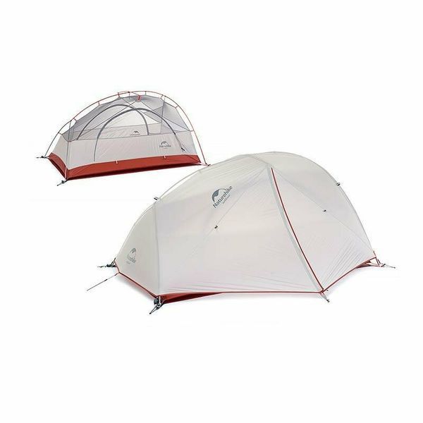 Намет надлегкий двомісний з футпринтом Naturehike Star-River 2 Updated NH17T012-T, 20D, сіро-червоний 6927595716489 фото