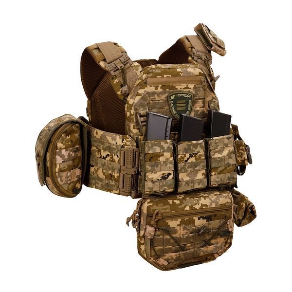Плитоноска Warmor gen.3 Pro Max XL Піксель ММ14. Система швидкого скидання. 7 підсумок. (Великого розміру) 4087 фото