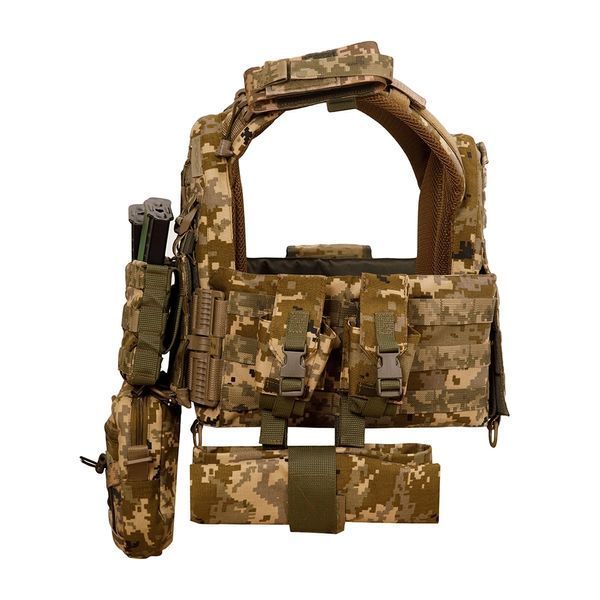 Плитоноска Warmor gen.3 Pro Max XL Піксель ММ14. Система швидкого скидання. 7 підсумок. (Великого розміру) 4087 фото