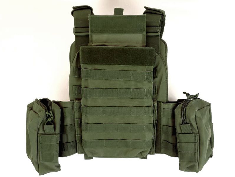 Плитоноска Yakeda VT-6031-6 полиэстэр 600D с системой MOLLE с подсумками Олива арт.054 фото