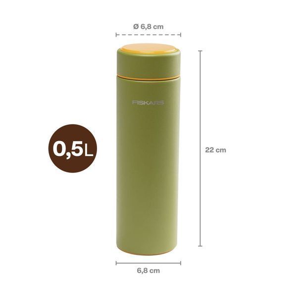 Термос Fiskars On-the-go 0.5 л, колір кропива (1078760) 1078760 фото
