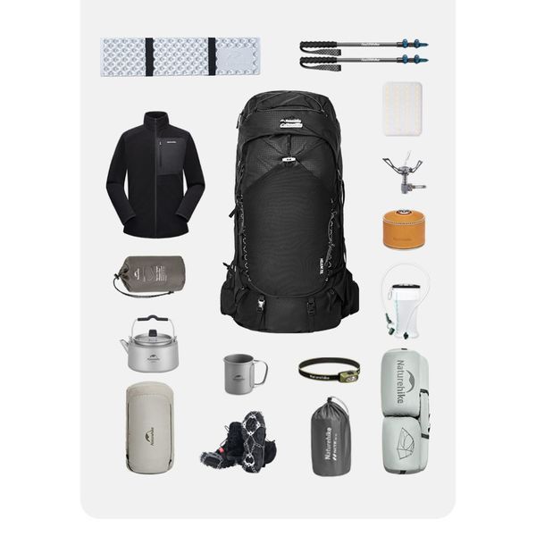 Рюкзак туристичний Naturehike Helium CNK2450XB014, 70 л, чорний, M 6975641883876 фото