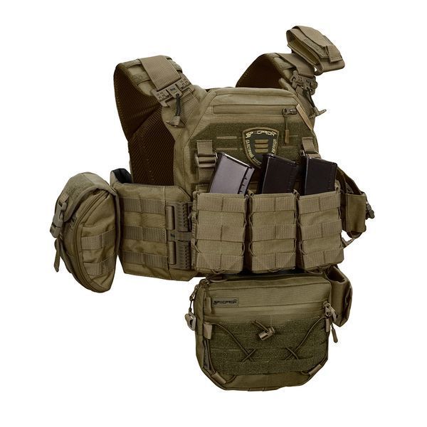 Плитоноска Warmor gen.3 Pro Max XL Олива. Система швидкого скидання. 7 підсумок. (Великого розміру) 4089 фото