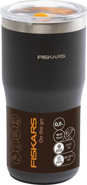 Термокружка Fiskars On-the-go 0.5 л, цвет черный (1078762) 1078762 фото