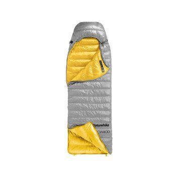 Спальник з натуральним пухом Naturehike CW400 NH18C400-D, p-р M, жовто-сірий 6927595794555 фото