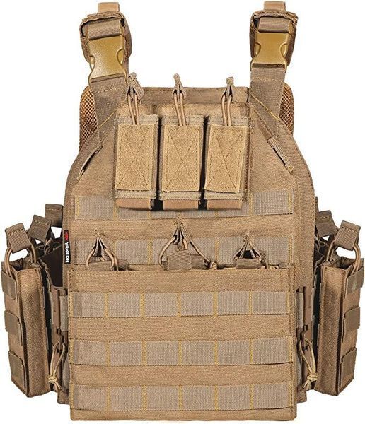 Плитоноска-разгрузочный жилет YAKEDA VT-6026-1 с подсумками и системой MOLLE Койот арт.056 фото