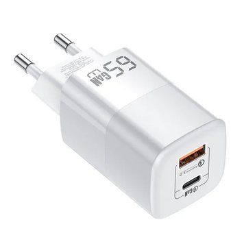 Сетевое зарядное устройство Kuulaa 65W GaN USB-A +Type-C White RY-U65W фото