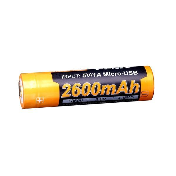 Аккумулятор 18650 Fenix ​​(2600 mAh) micro usb зарядка ARB-L18-2600U фото
