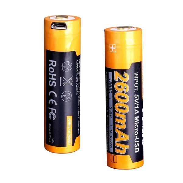 Аккумулятор 18650 Fenix ​​(2600 mAh) micro usb зарядка ARB-L18-2600U фото