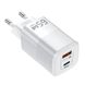 Мережевий зарядний пристрій Kuulaa 65W GaN USB-A +Type-C White RY-U65W фото 1