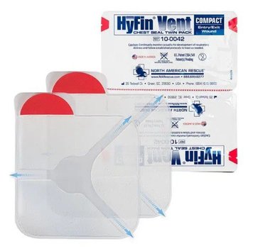 Окклюзионная наклейка HyFin Vent Compact Chest Seal Twin Pack к.11 фото