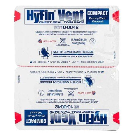 Оклюзійна наліпка HyFin Vent Compact Chest Seal Twin Pack к.11 фото